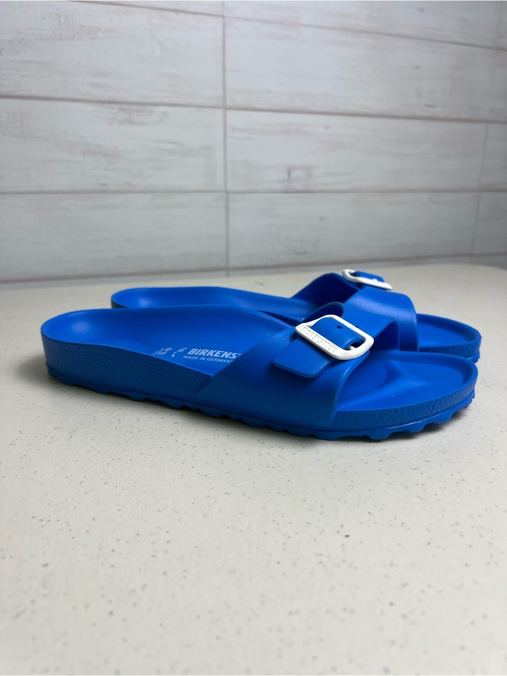 Birkenstock Madrid EVA Sandals Women's 39 EU 8 US Blue Slip On Slide Rubber - Picture 5 of 8